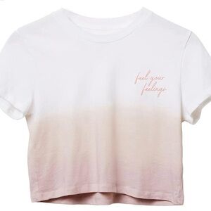 Pura Vida Tee in Pink and White Ombre